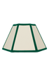 Hexagon Linen Lampshade Green Trim Small 