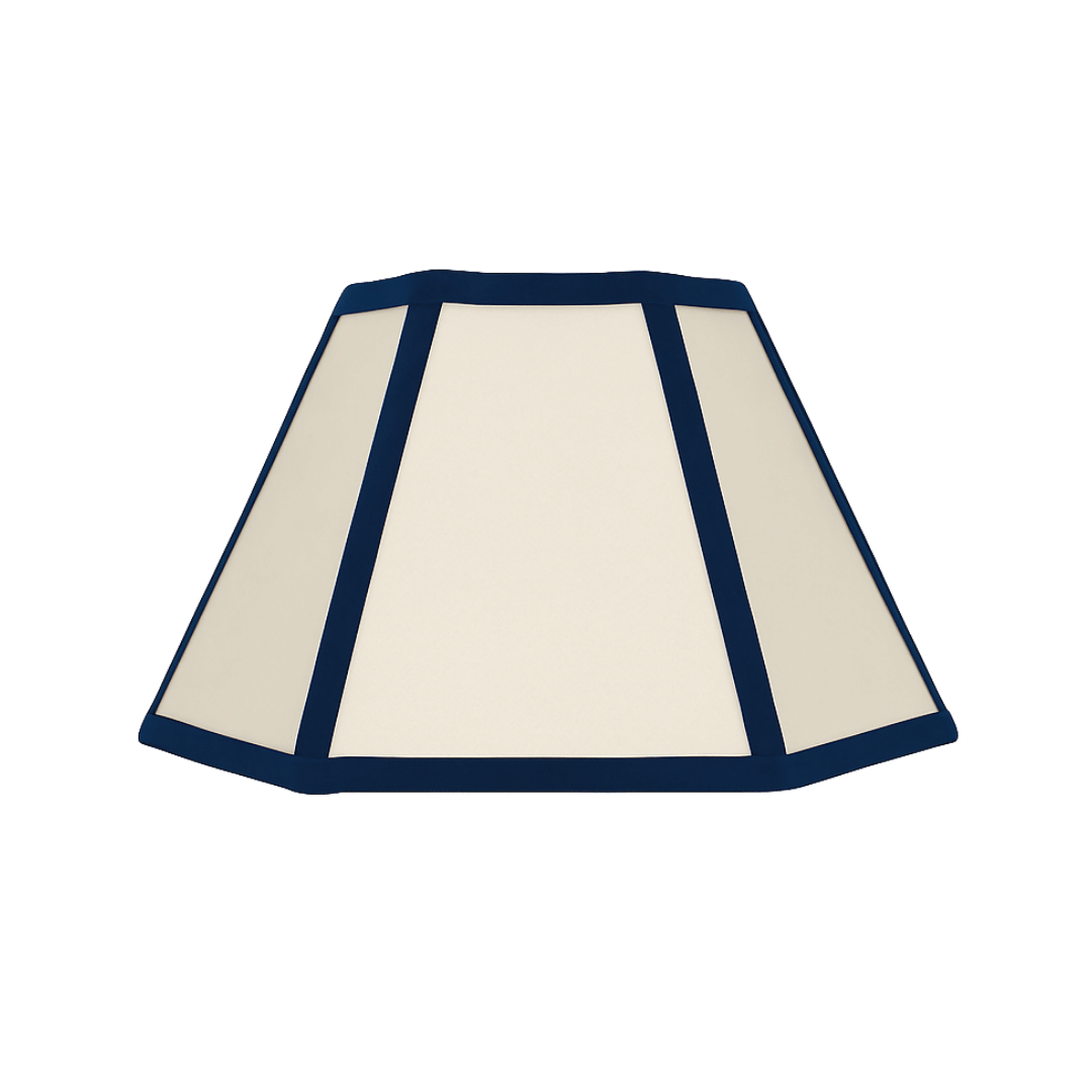 Hexagon Linen Lampshade Navy Trim Issy Granger Small Lampshade