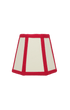 Hexagon Linen Lampshade Red Trim Candle Clip Shade 