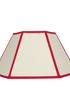 Hexagon Linen Lampshade Red Trim Large