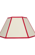 Hexagon Linen Lampshade Red Trim Medium