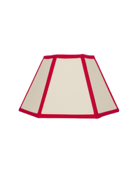 Hexagon Linen Lampshade Red Trim Small