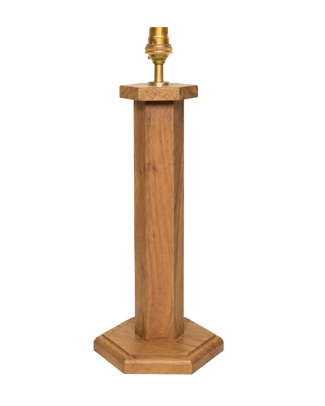 Hexagon Table Lamp - Natural Oak