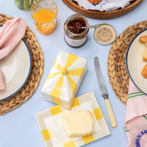 ISSY GRANGER Yellow Ceramic Butter Dish 