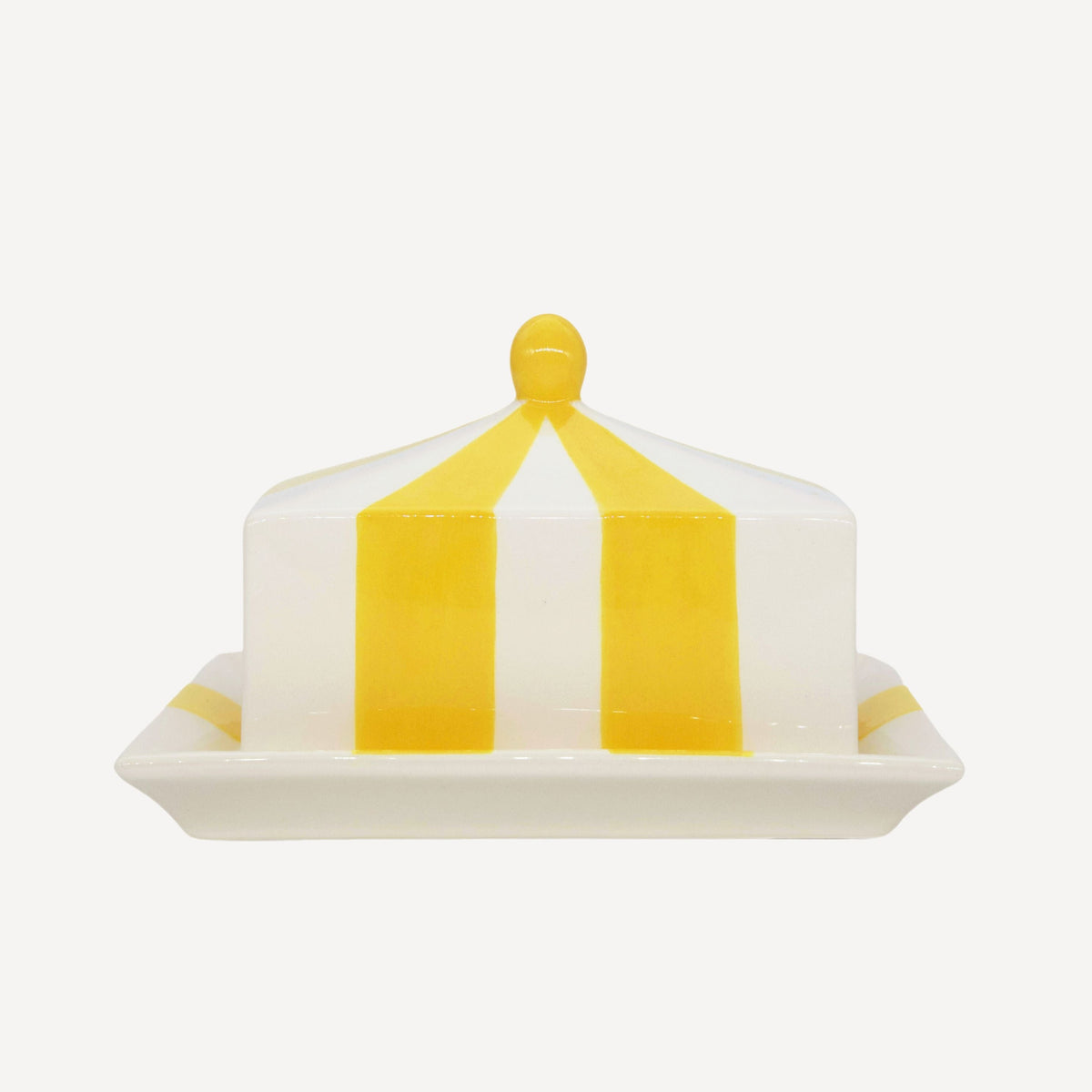 ISSY GRANGER Yellow Ceramic Butter Dish 
