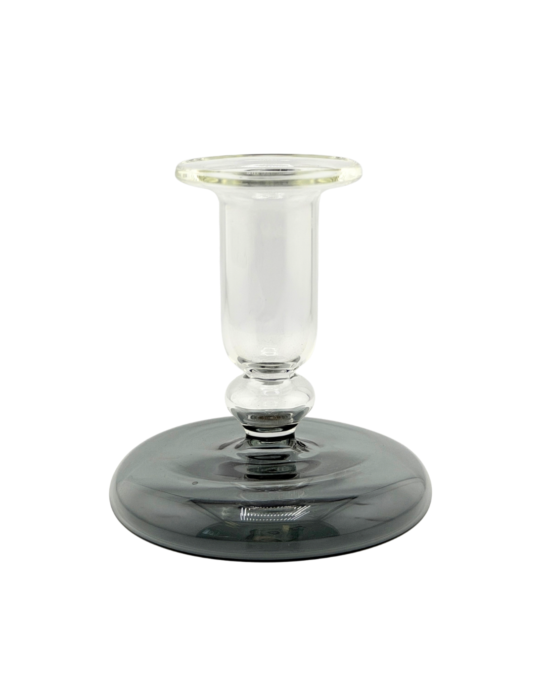 Pebble Glass Candlestick - Grey (Sample)