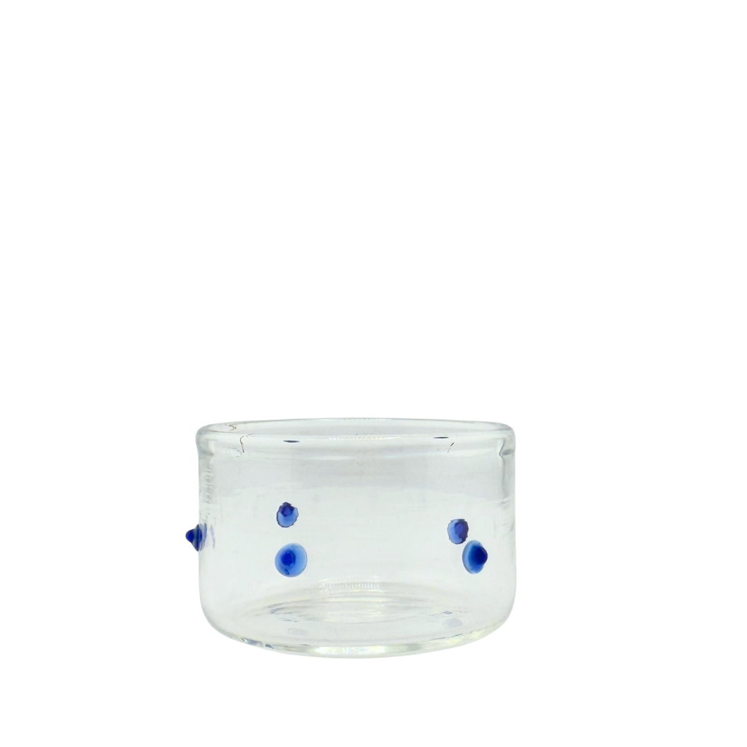 Blue Pom Glass Salt Pot/Shot Glass (Sample)