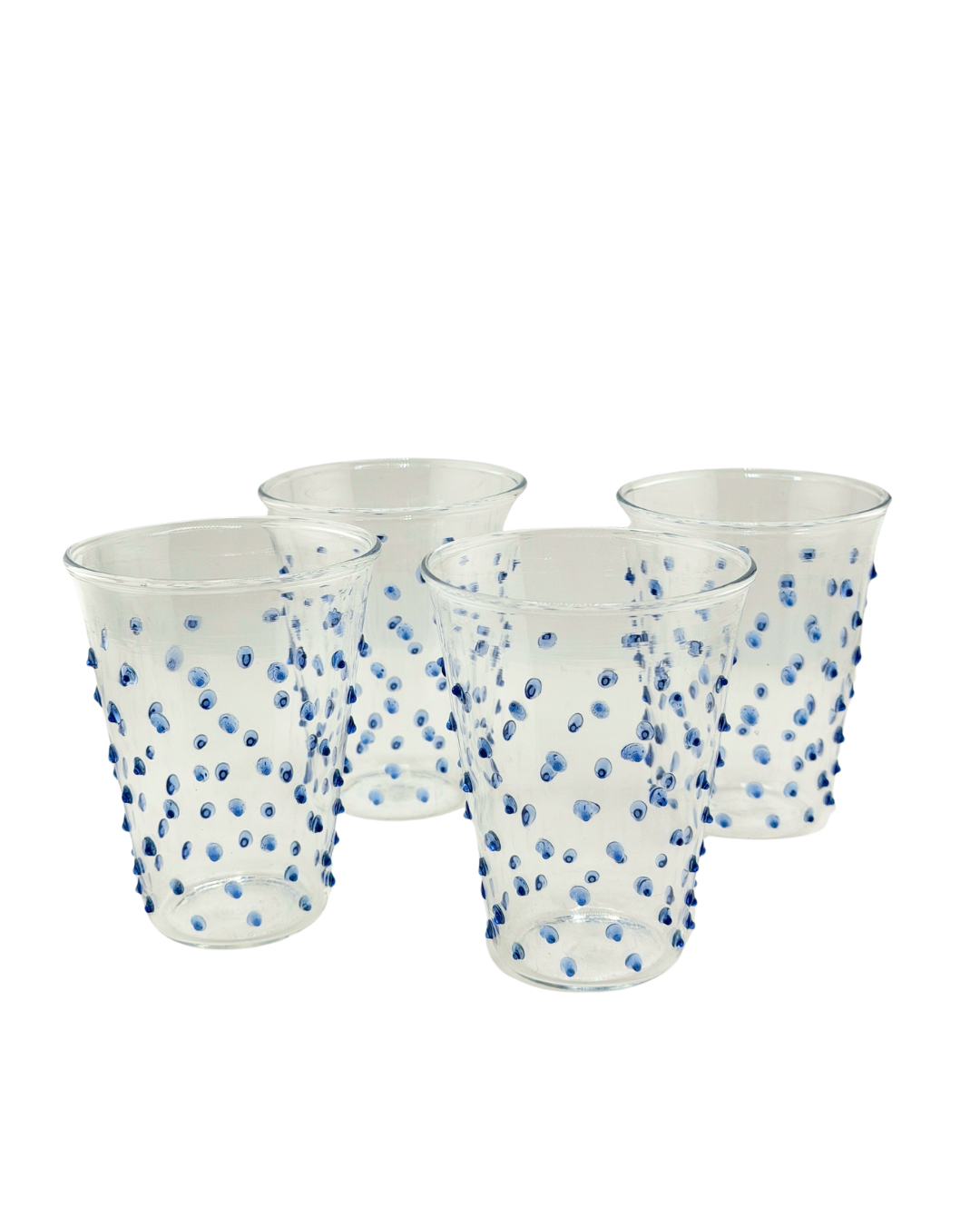 Blue Pom Tumbler - Set of Four (Seconds)