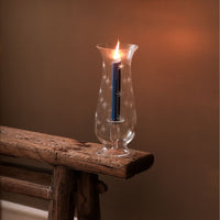 Glass Hurricane Storm Lantern Etched Stars