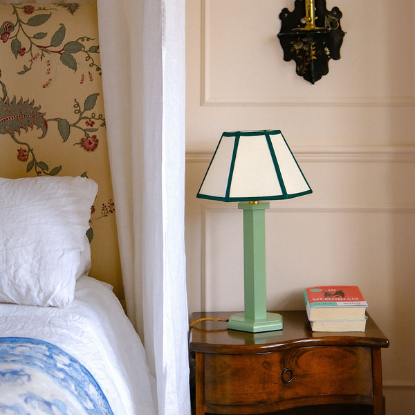 Issy Granger Green Wooden Hexagon Bedside Lamp