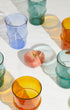 Issy Granger Coloured Glass Ridge Stackable Water Tumblers 