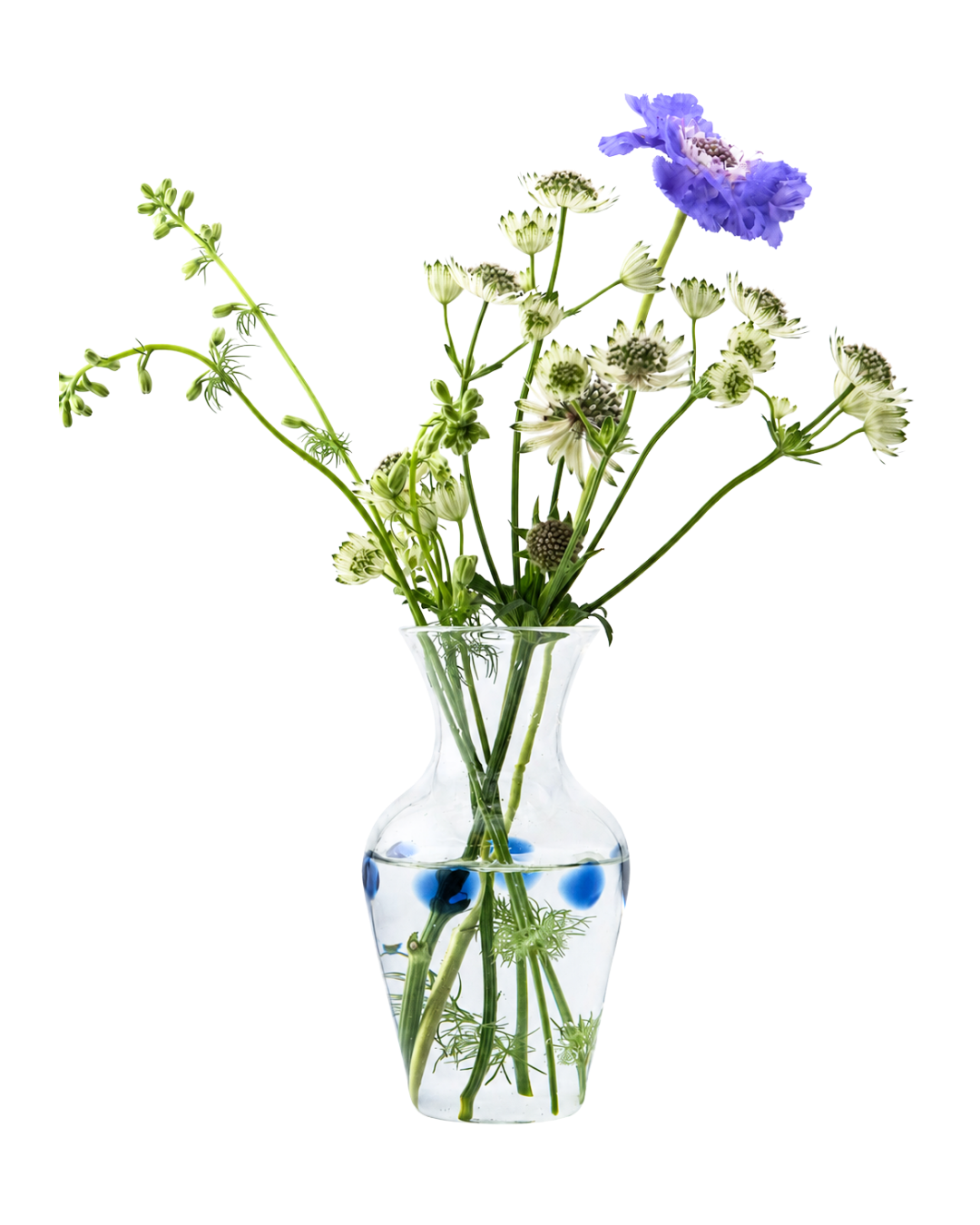 Issy Granger Glass Bud Vase Large with blue dots 
