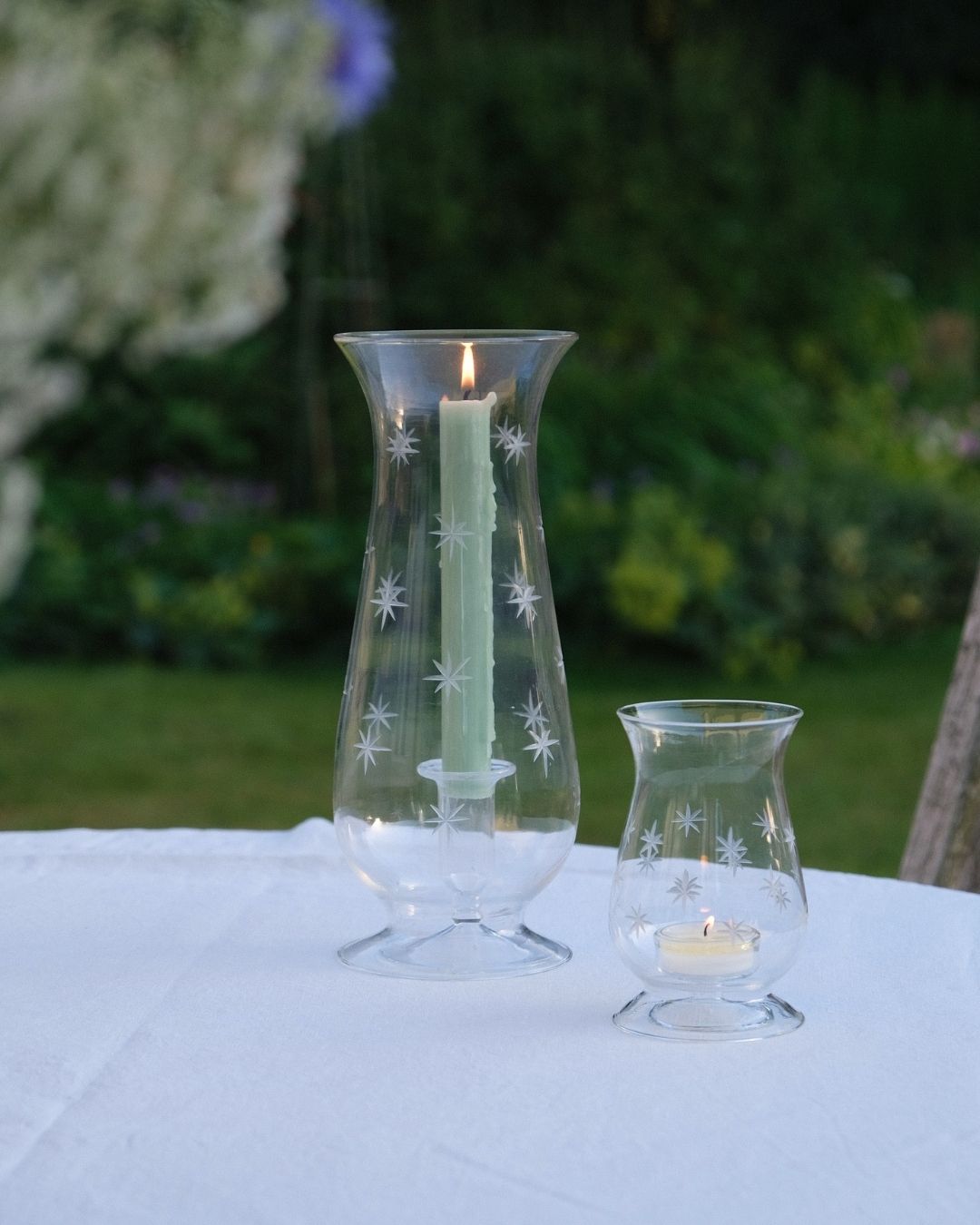 Celestial Glass Tealight Lantern - Stars
