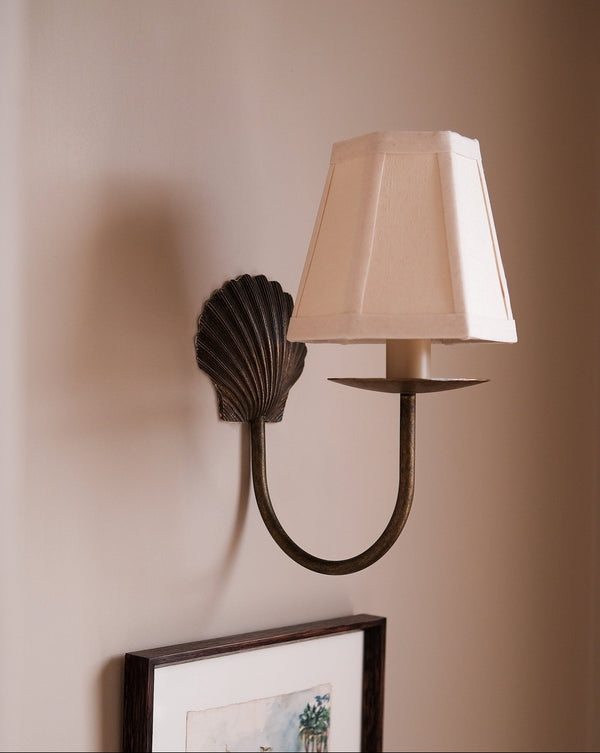 Hexagon Cream Linen Candle Clip Lampshade 