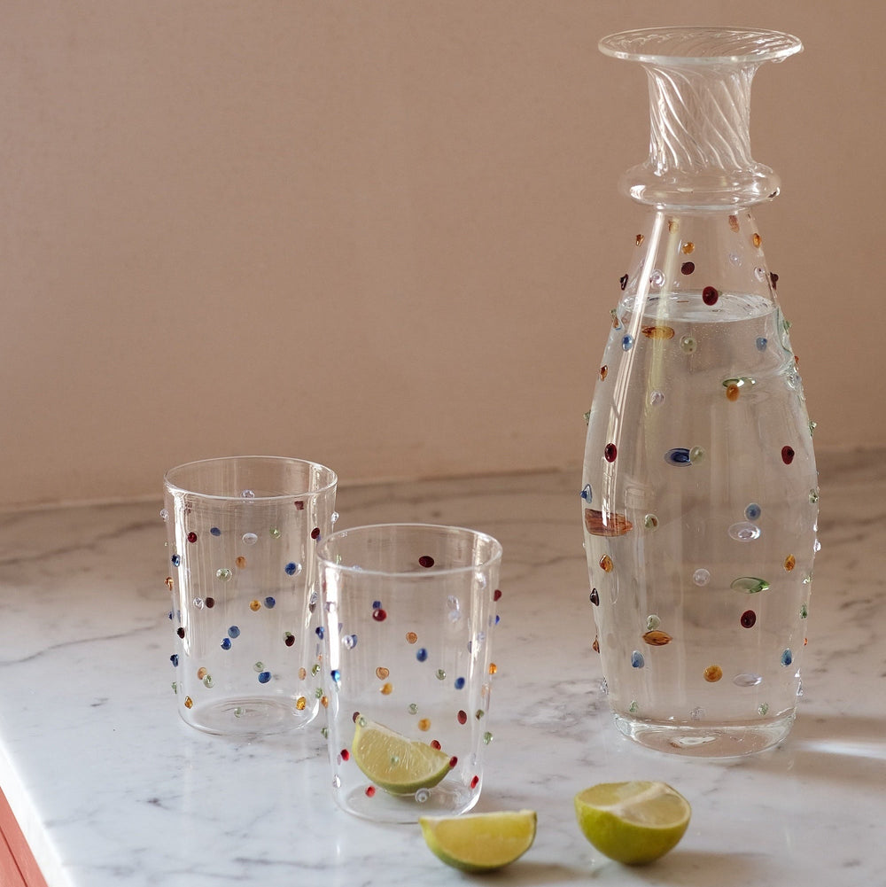 Issy Granger Multi Coloured Dotty Glass Tumbler