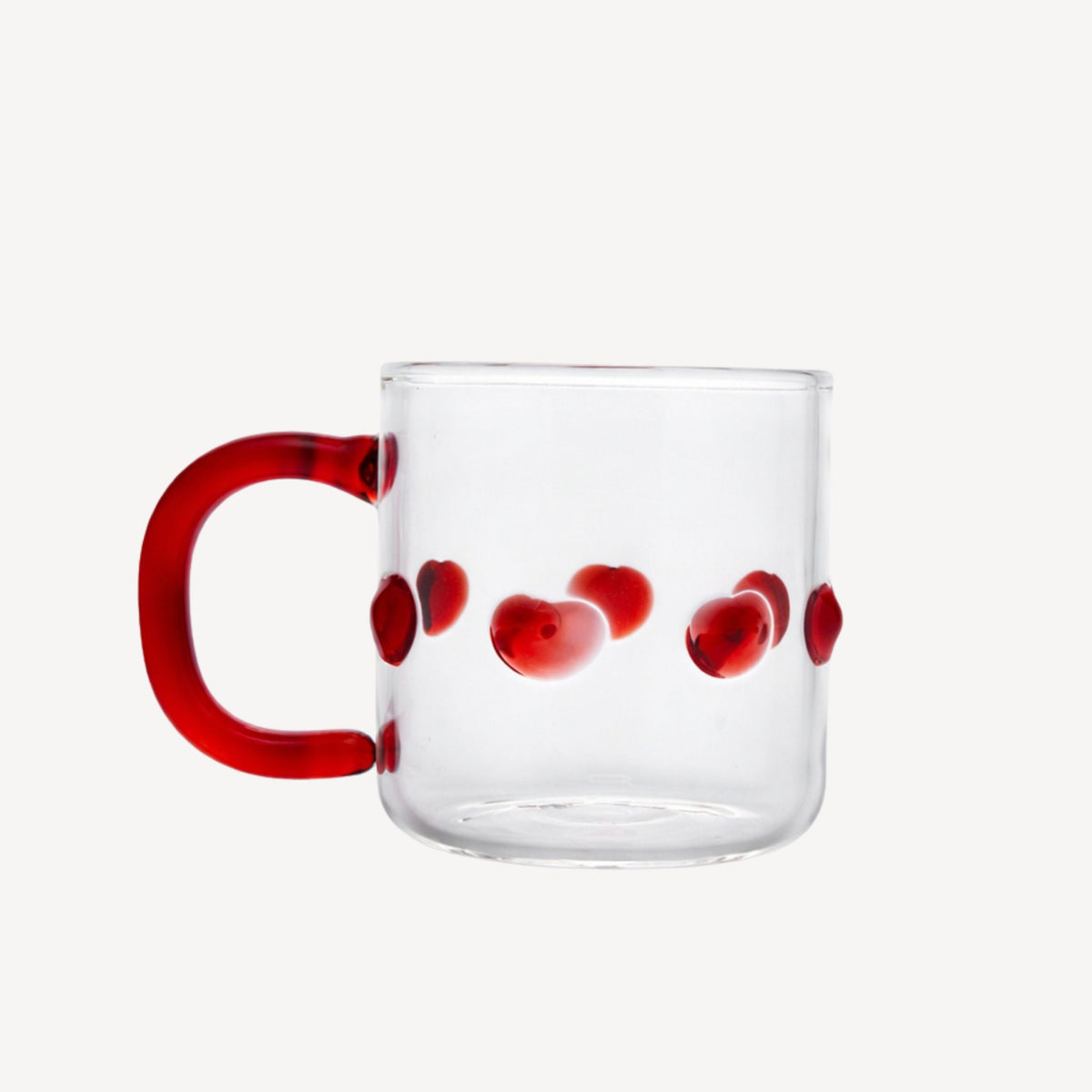4oz Handblown Glass Espresso Cup - Red