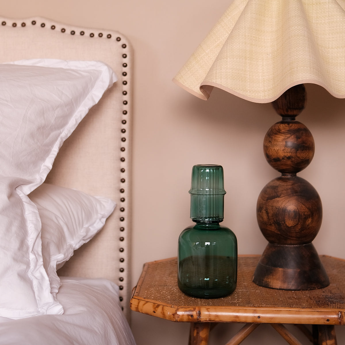 Issy Granger Teal Glass Bedside Carafe and Tumbler 