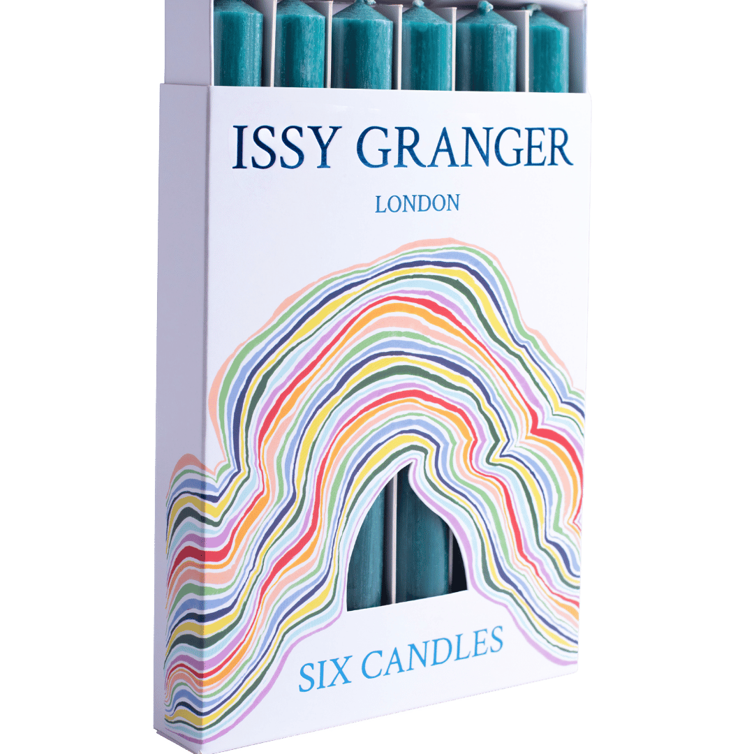Juniper Dark Green Wax Dinner Candles Issy Granger 