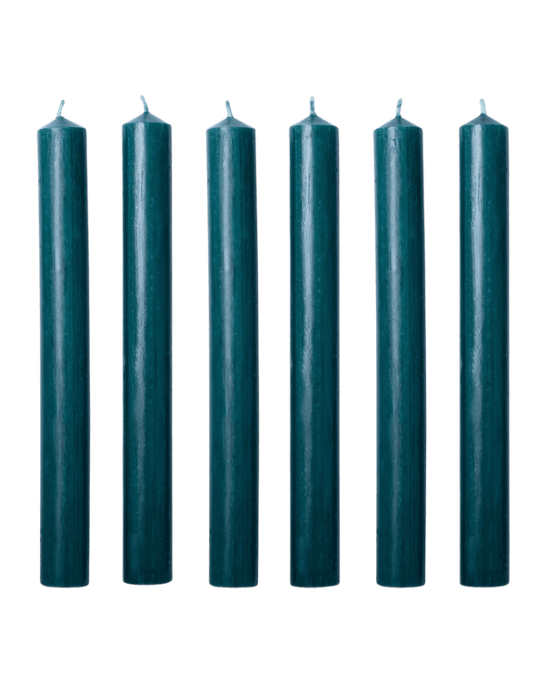 Juniper Dark Green Wax Dinner Candles Issy Granger Box of Six 