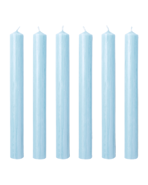 Larkspur Light Pale Blue Wax Dinner Candles Issy Granger Box of six