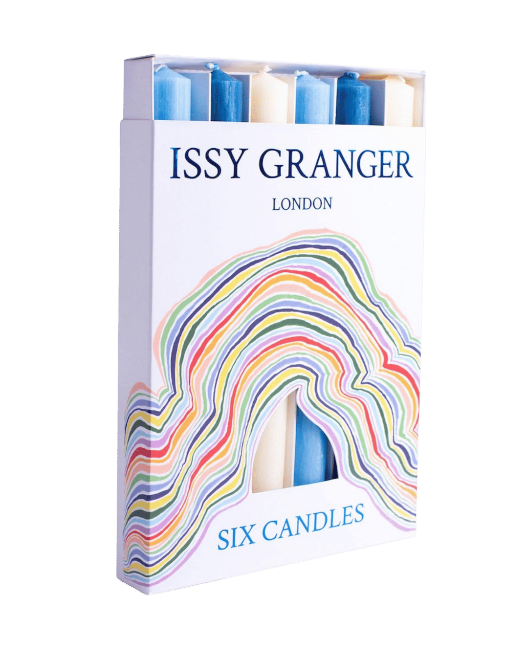 Les Bleus Mixed Blue Wax Dinner Candles-Issy Granger