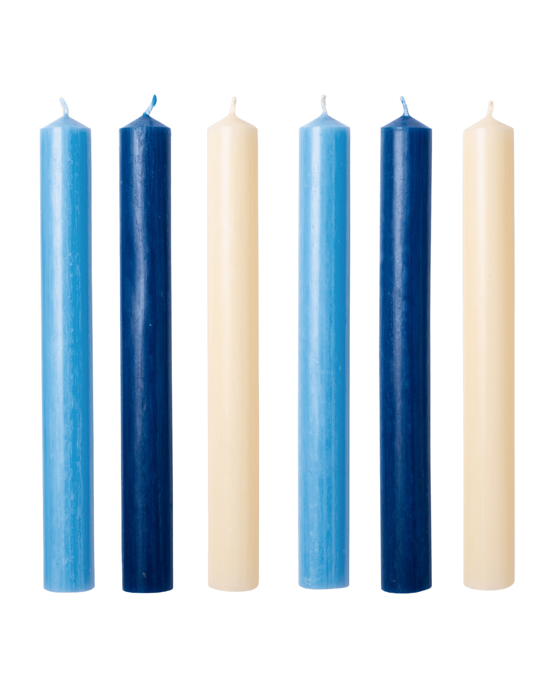 Les Bleus Mixed Blue Wax Dinner Candles-Issy Granger