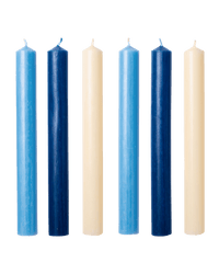 Les Bleus Mixed Blue Wax Dinner Candles-Issy Granger