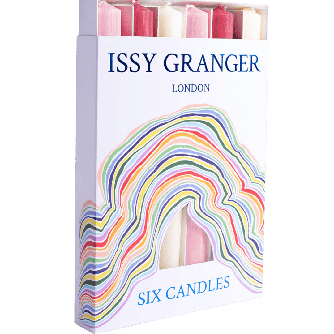 Les Roses Mix Pink Wax Dinner Candles-IssyGranger