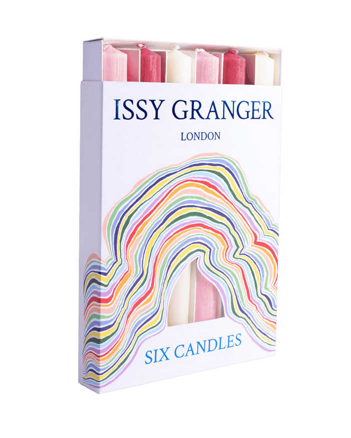 Les Roses Mix Pink Wax Dinner Candles-IssyGranger