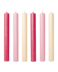 Les Roses Mix Pink Wax Dinner Candles-Issy Granger Set Of Six 