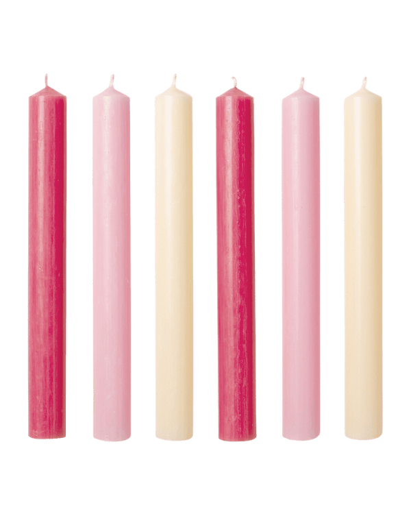 Les Roses Mix Pink Wax Dinner Candles-Issy Granger Set Of Six 