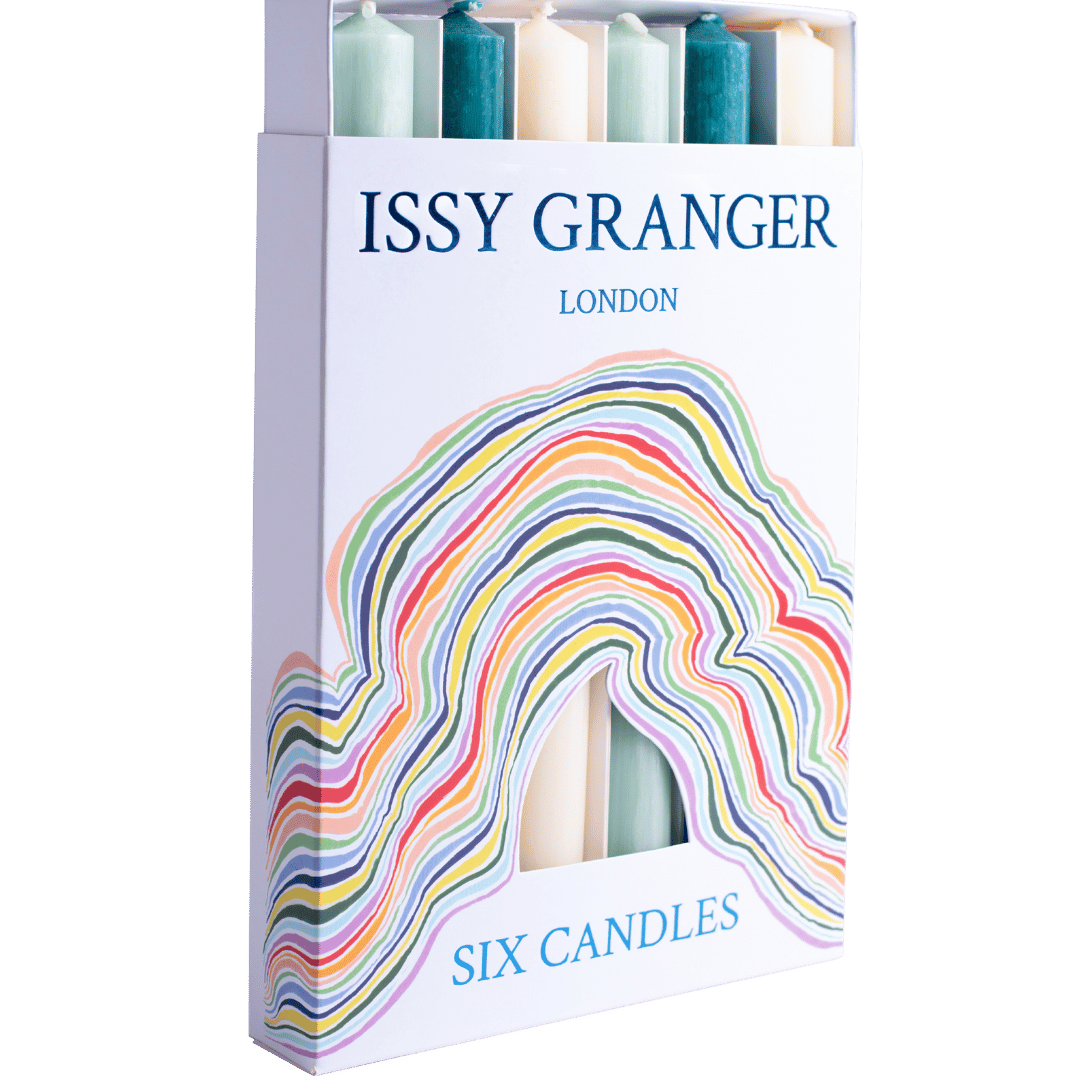 Les Verts Mixed Green Wax Dinner Candles-Issy Granger