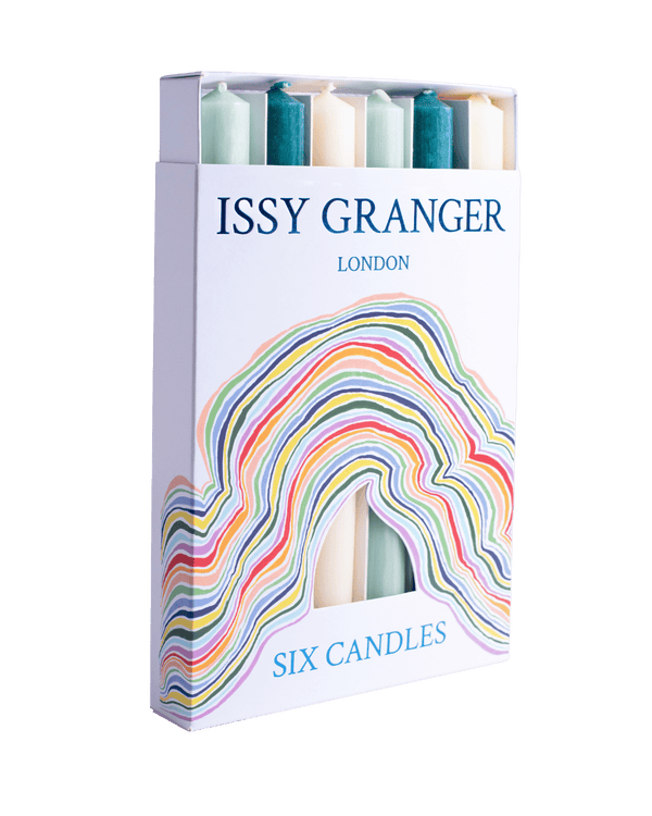 Les Verts Mixed Green Wax Dinner Candles-Issy Granger