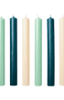 Les Verts Mixed Green Wax Dinner Candles-Issy Granger