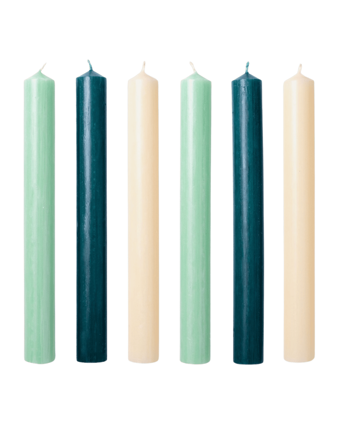 Les Verts Mixed Green Wax Dinner Candles-Issy Granger