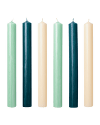 Les Verts Mixed Green Wax Dinner Candles-Issy Granger