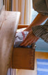 Double Piped Linen Napkins Blue and Red Issy Granger Linen Drawer 