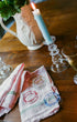 Pink Double Piped Linen Napkins - Set of Four Glas Napkin Rings Set of Four 