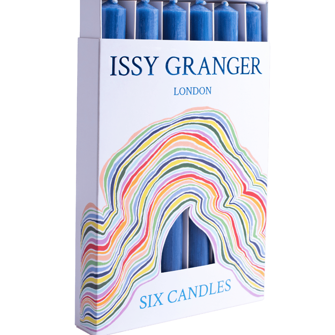 Lupin Dark Blue WAx dinner Candles Issy Granger 
