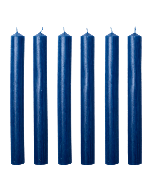 Lupin Dark Blue WAx dinner Candles Issy Granger Box of Six 