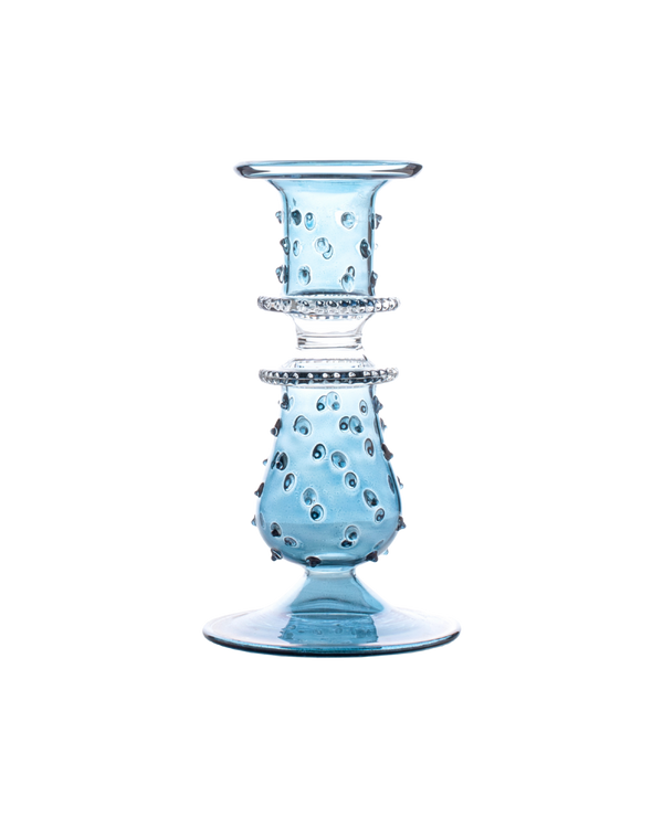 Luxor Blue Glass Candle Holder Candlestick Issy Granger