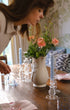 Luxor Clear Glass Candle Holder and Candlestick Issy Granger Pale Blue Wax Candle 