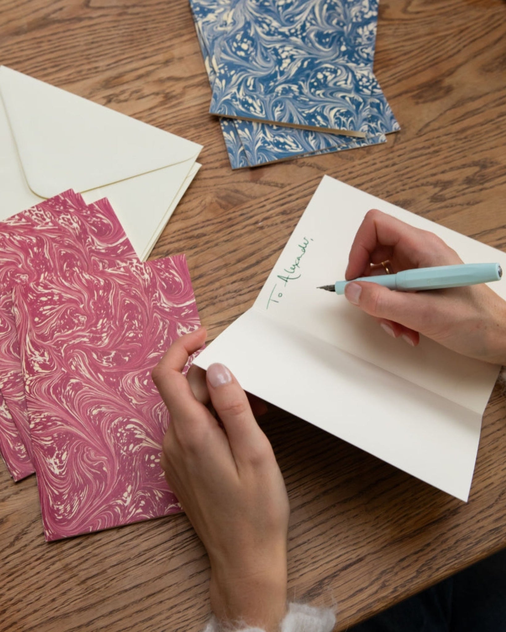 Marbled Greetings Cards - Mixed Set of Eight