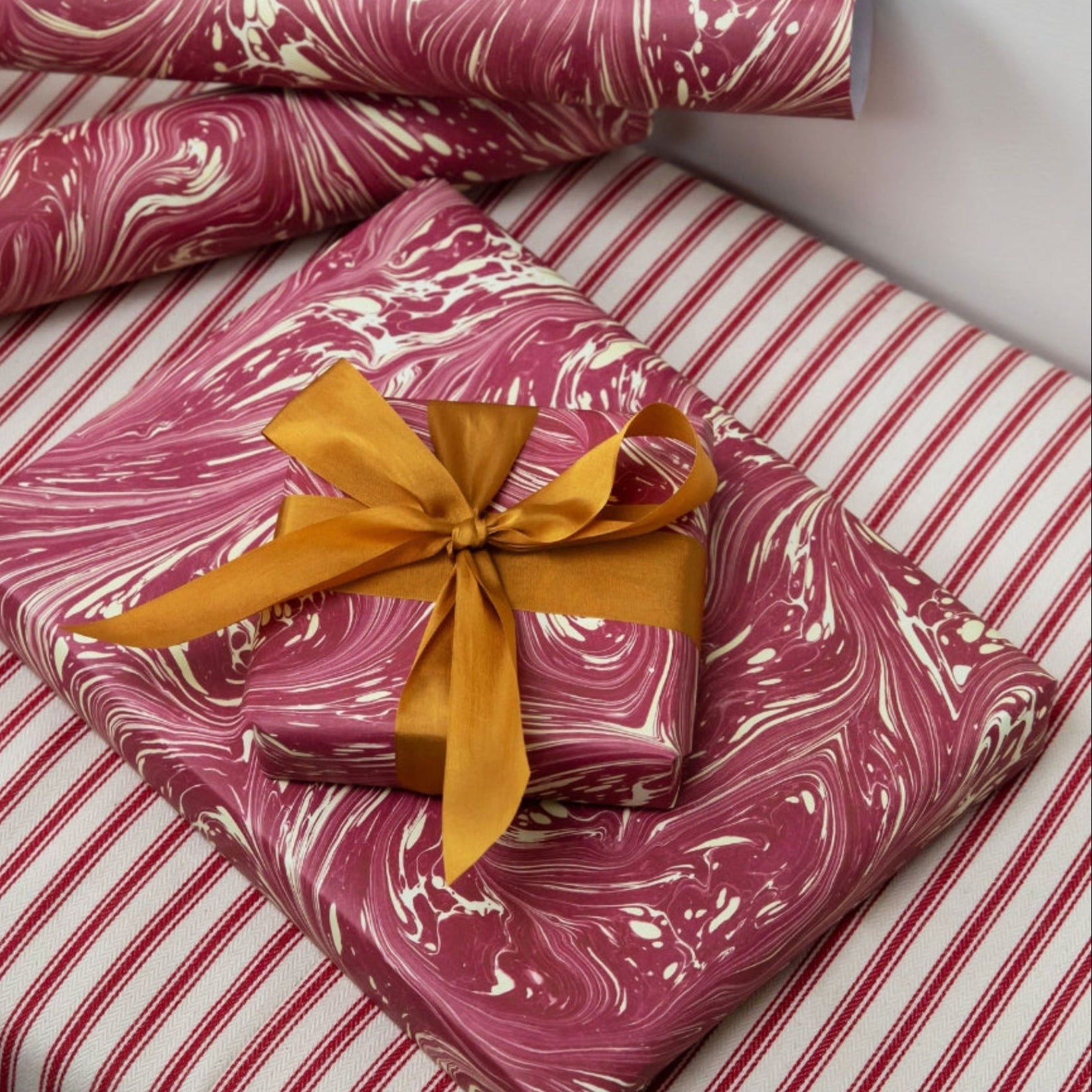 Marbled Wrapping Paper - Four Sheets - Carragheen Claret