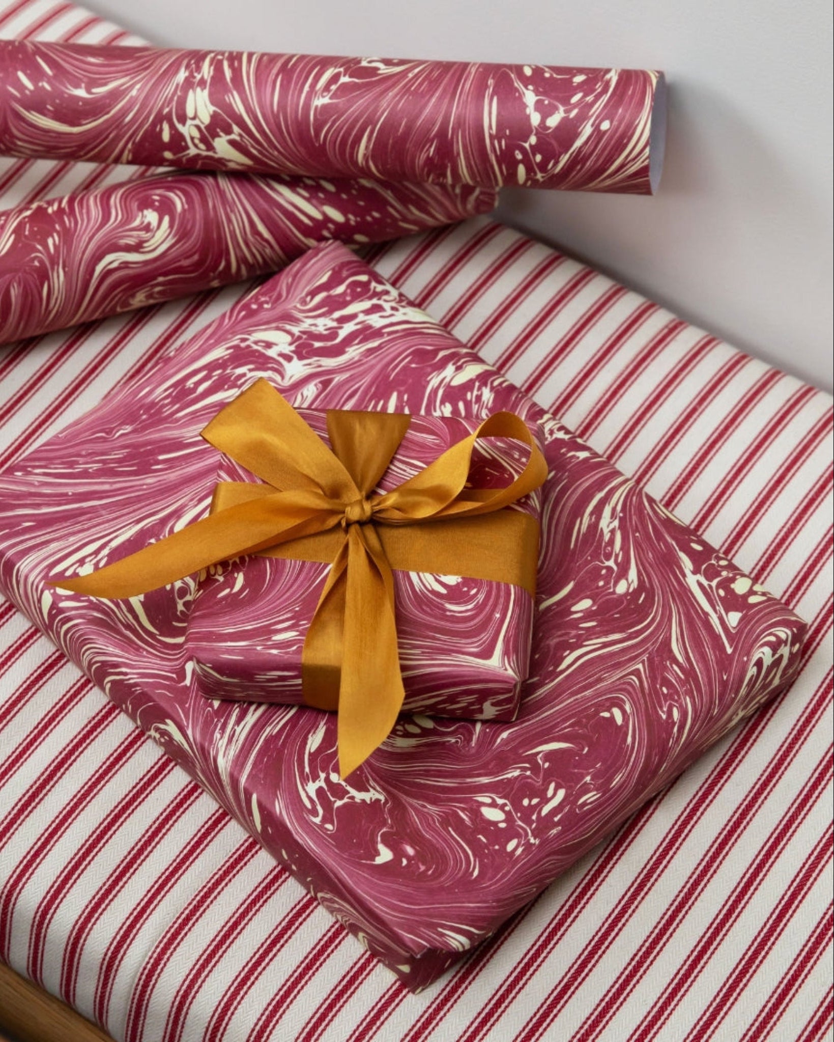 Marbled Wrapping Paper - Four Sheets - Carragheen Claret