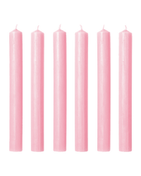 Marguerite Light Pale Pink Wax Dinner Candles Issy Granger Box of Six 