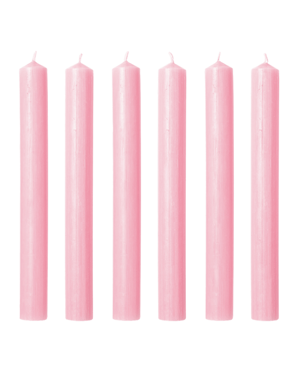 Marguerite Light Pale Pink Wax Dinner Candles Issy Granger Box of Six 