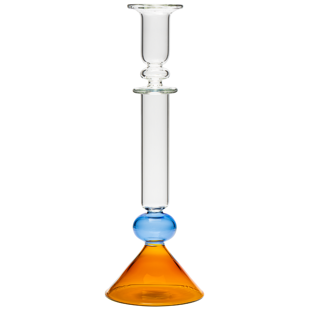 Martini Glass Candle Holder Blue and Amber Issy Granger 