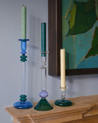 Martini Glass Candle Holder Candlestick Purple and Teal Issy Granger 