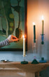 Martini Glass Candle Holder Candlestick Purple and Teal Issy Granger 